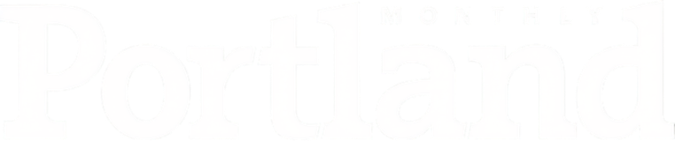 Text logo with the words "Monthly Portland" in large, bold font.