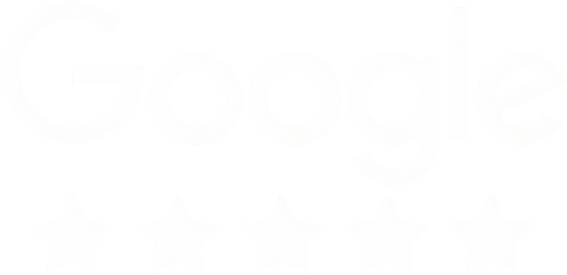 Google logo with a five-star rating below it