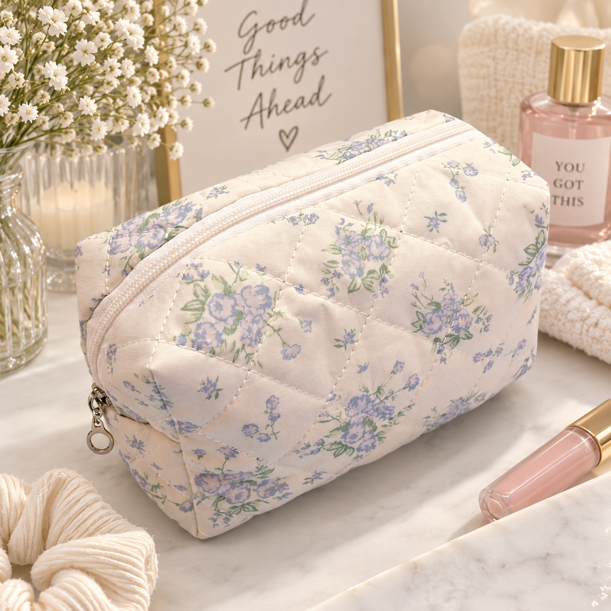 Quilted Makeup Bag