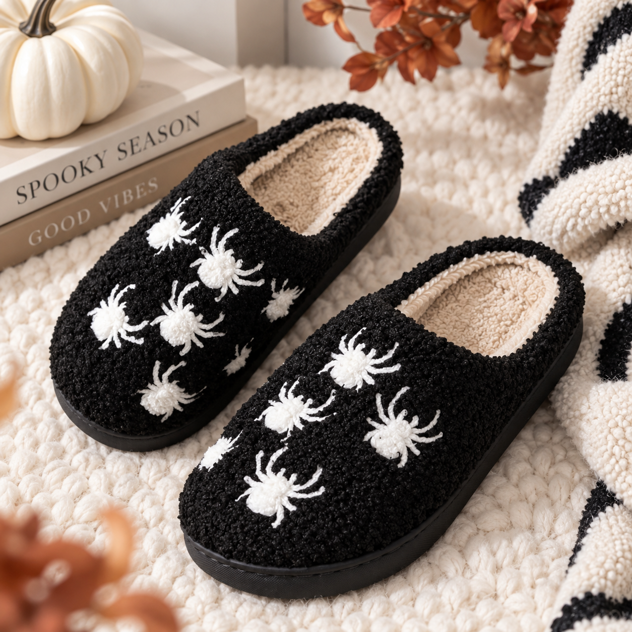 Spooky Spider Cozy Slippers