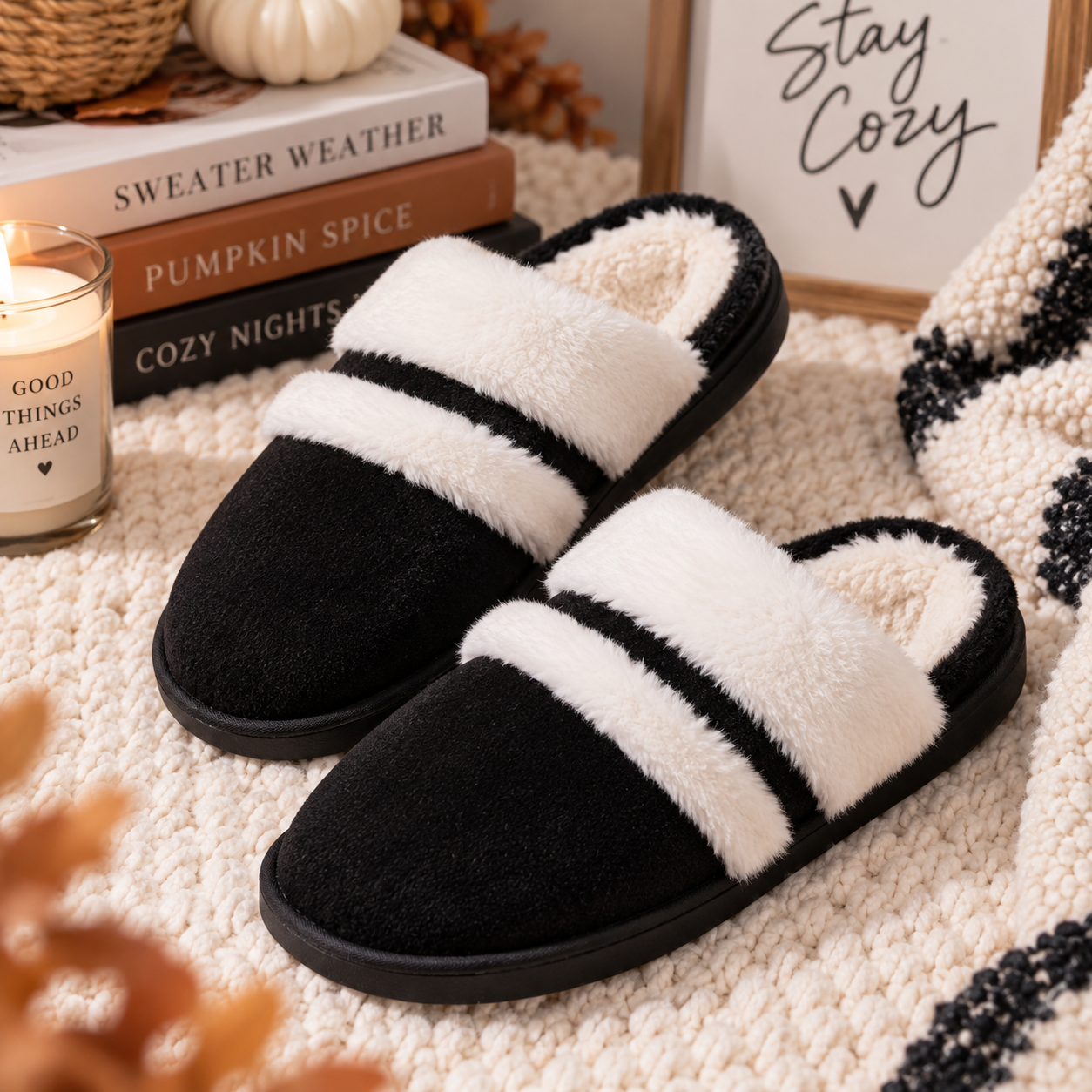 Midnight Cozy Slippers | Black
