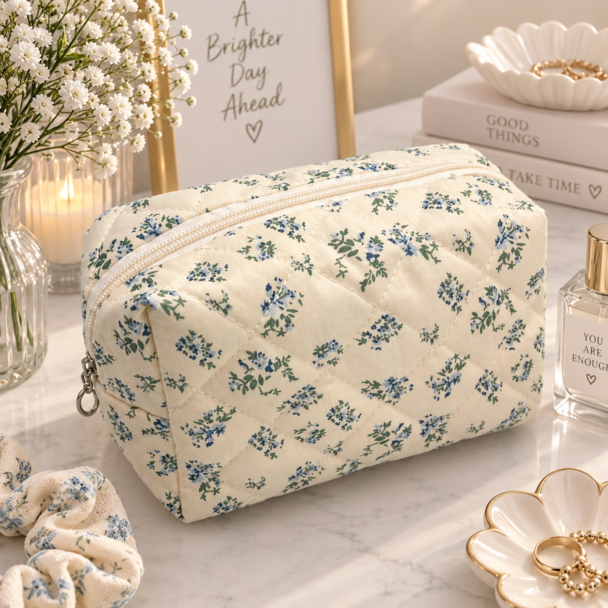 Quilted Makeup Bag