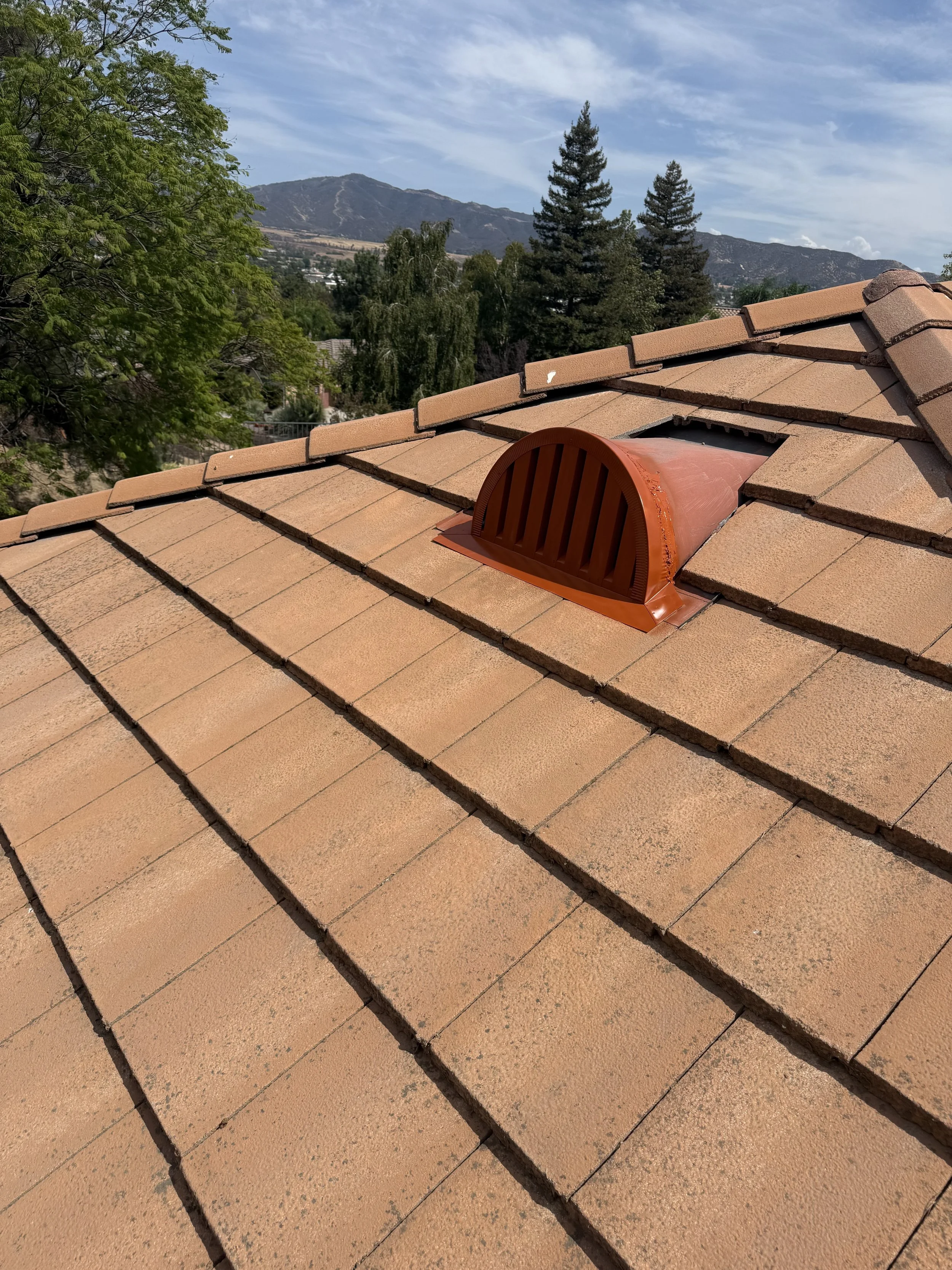 Image of a dormer vent on a roof top using BrandGuard ember resistant retrofit vents