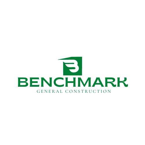 Benchmark General Construction logo with a green stylized letter B and text.