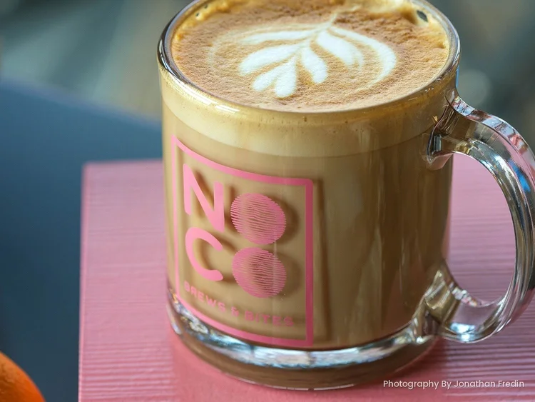 Latte art and coffee at NOCO Brews & Bites