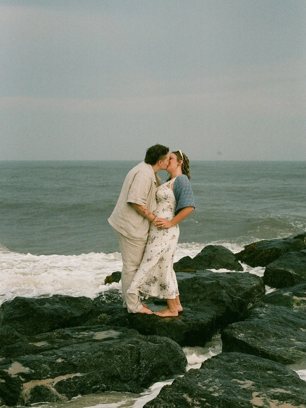 Ellie &amp; Ruby in Westhampton Beach for their engagement 🌊🤍
.
.
.
35mm &amp; digital