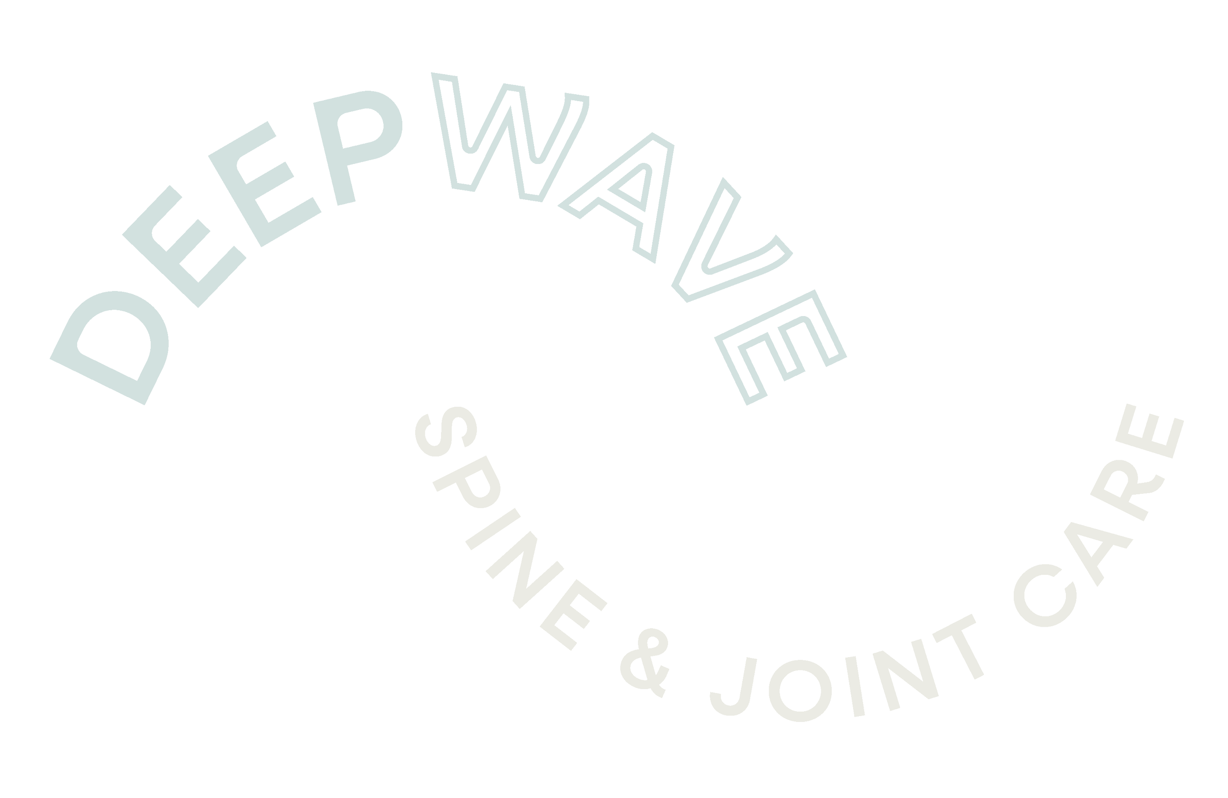 Circular text logo with the words 'DEEP WAVE' and other smaller text.