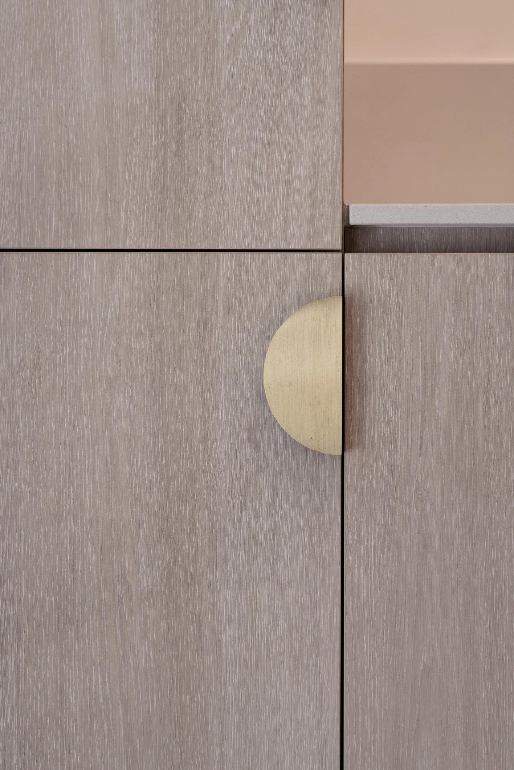 Brass cabinet pull detail, Springwood house joinery