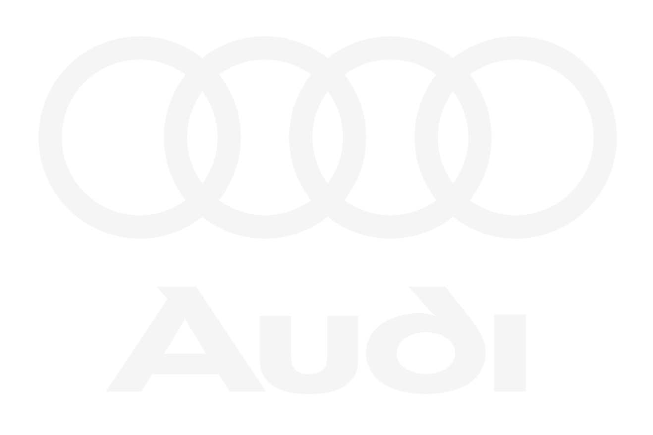 Audi logo with interlocking rings above the word 'Audi' in bold letters.