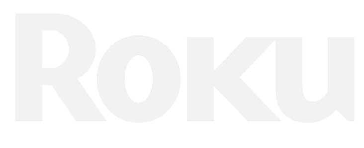 A black background with the word "Roku" in large white letters.