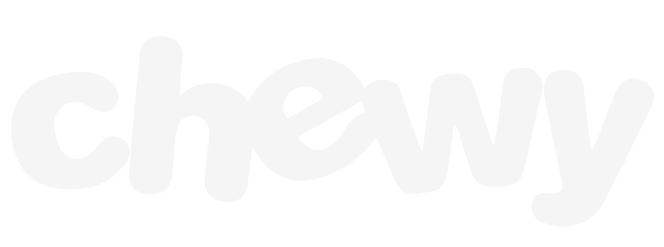 The word 'chewy' in large, white, rounded letters on a black background.