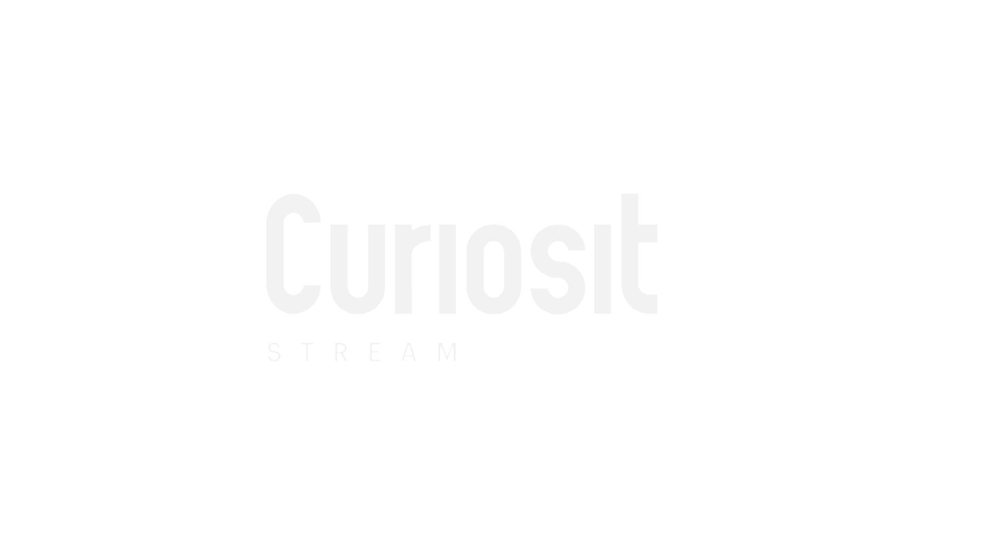 Black background with white text that reads 'Curiosity Stream' in large font and smaller text below that reads 'STREAM'.