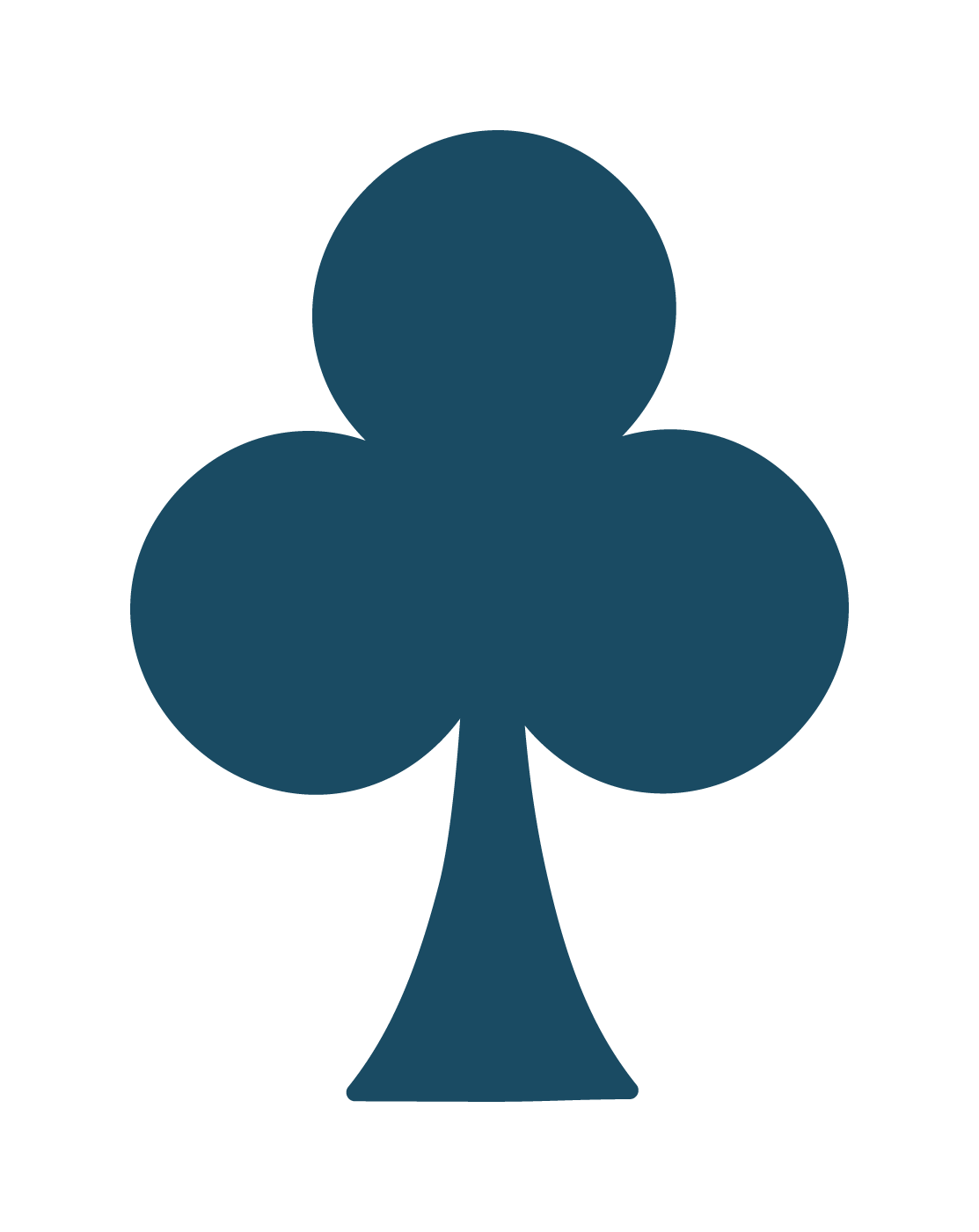 Jac Money stylised brand icon, depicting the club symbol from a playing card.