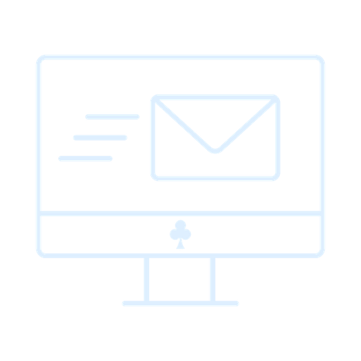 Illustration of an email newsletter open on a desktop monitor, representing Jac Money's email marketing service.