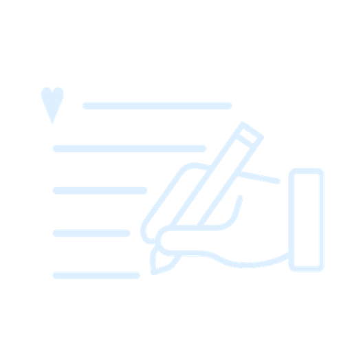 A hand writing copy on a lined page, representing Jac Money's copywriting service.