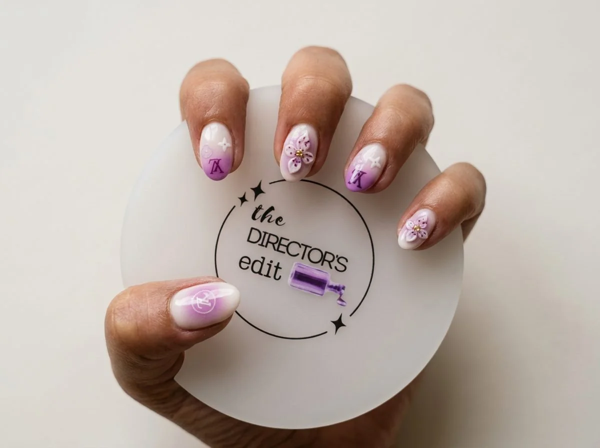 Designer monogram floral ombré inspo