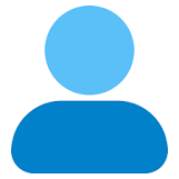 Simple blue icon of a person.