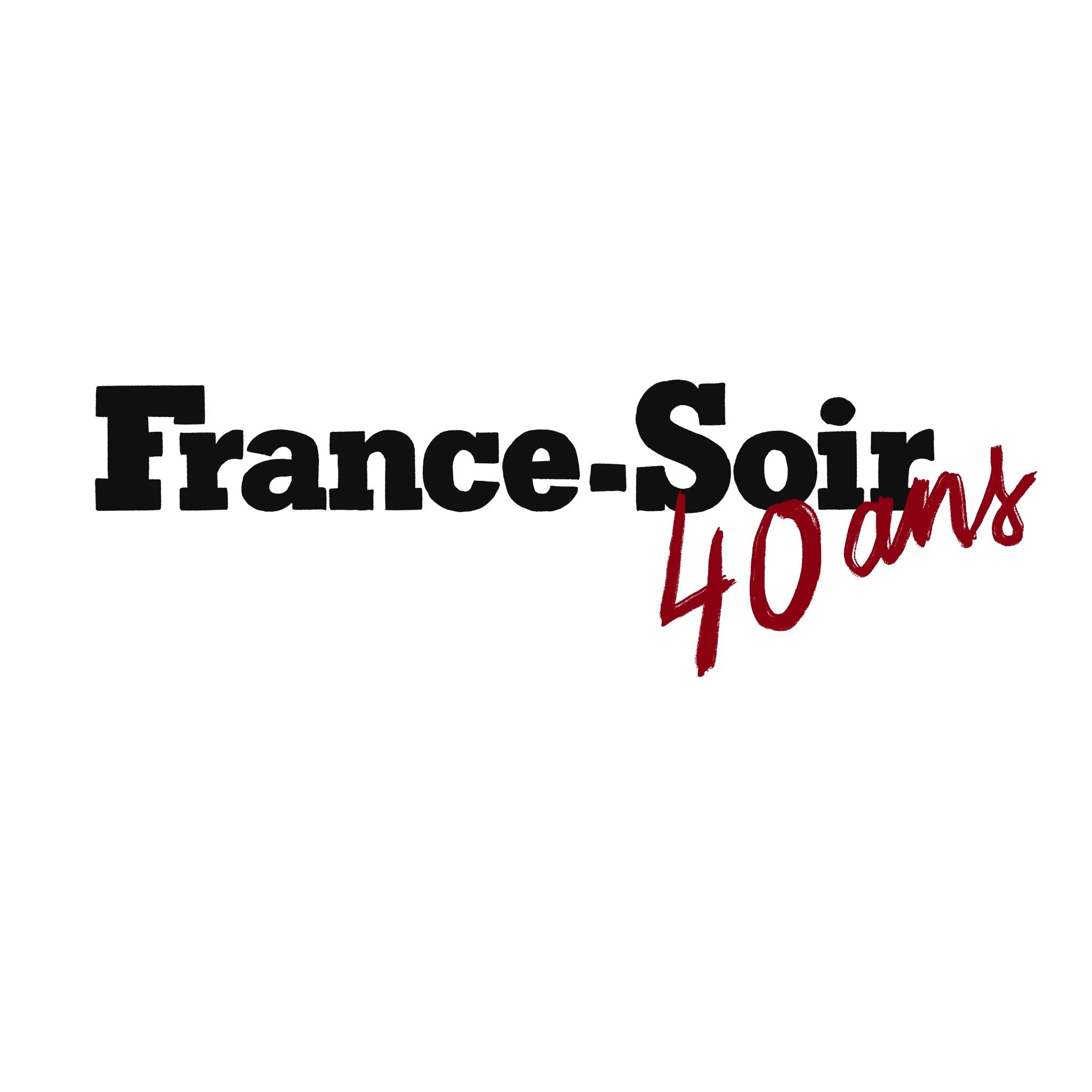 France-Soir logo font with '40 ans' handwritten over it.