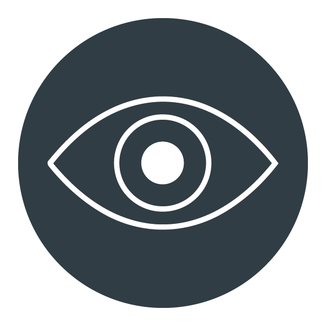 Icon of an eye with a circle in the center, representing visibility or view.