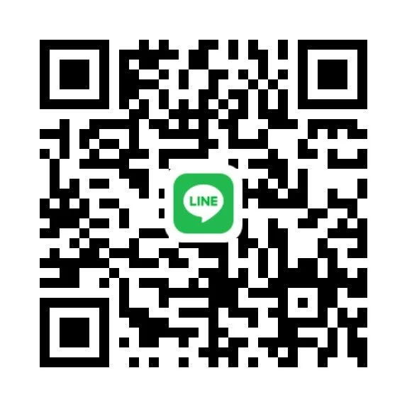 A QR code with a LINE messaging app logo in the center.