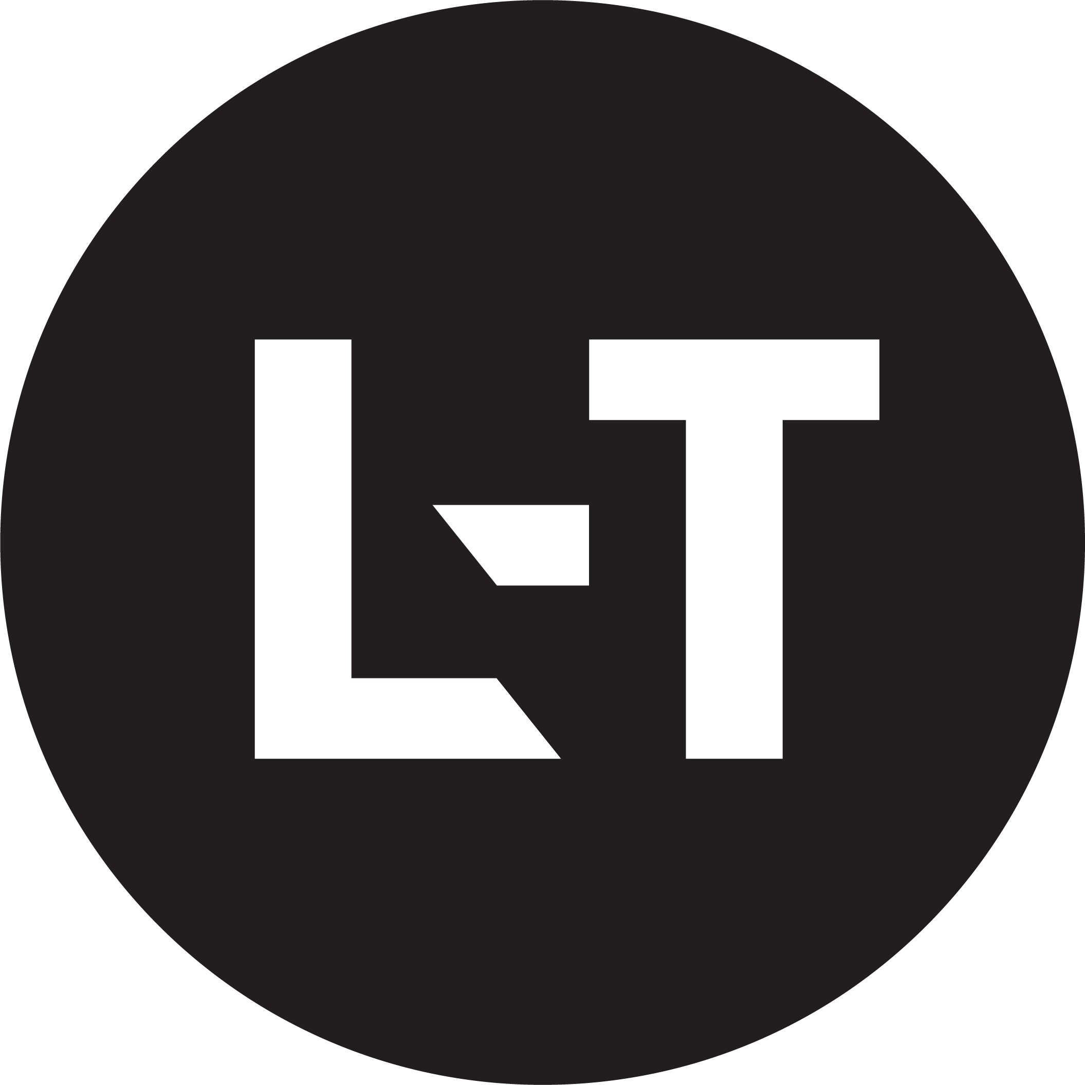A black and white simplified house icon on a black circle background.