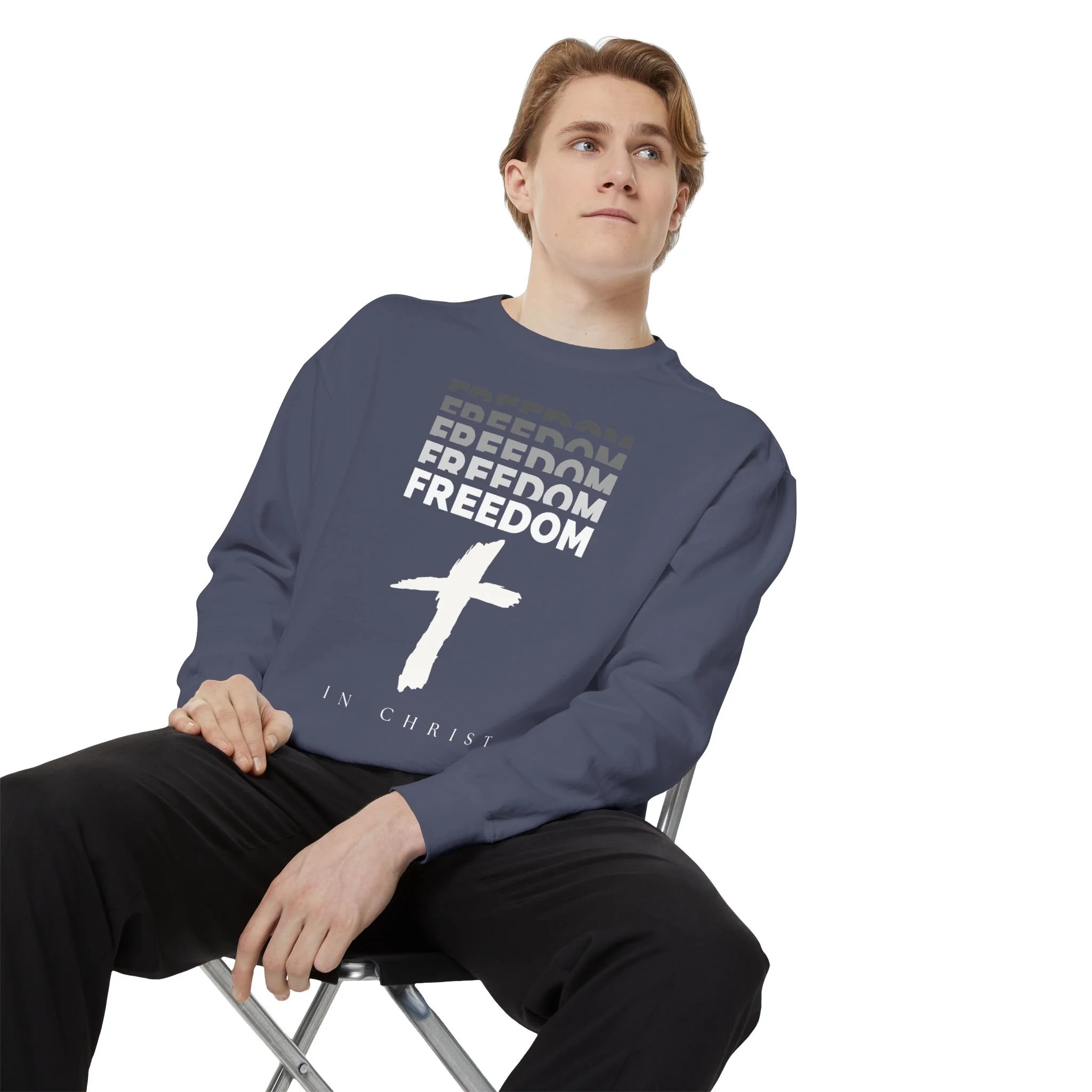 Freedom in Christ Sweatshirt — John 8:36 Christian Pullover