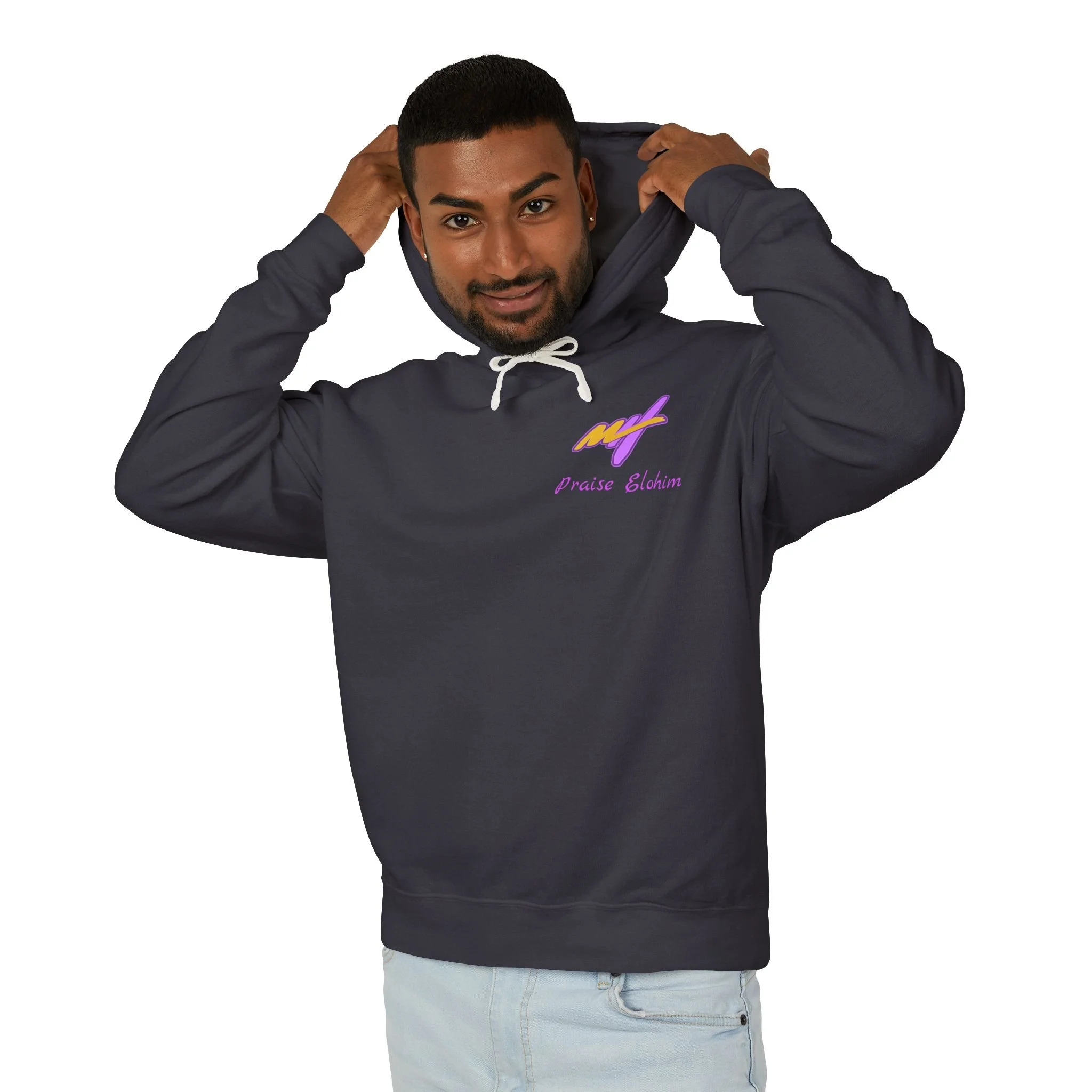 Mihole Hallel Retro MV Logo Hoodie — Lightweight White Pullover