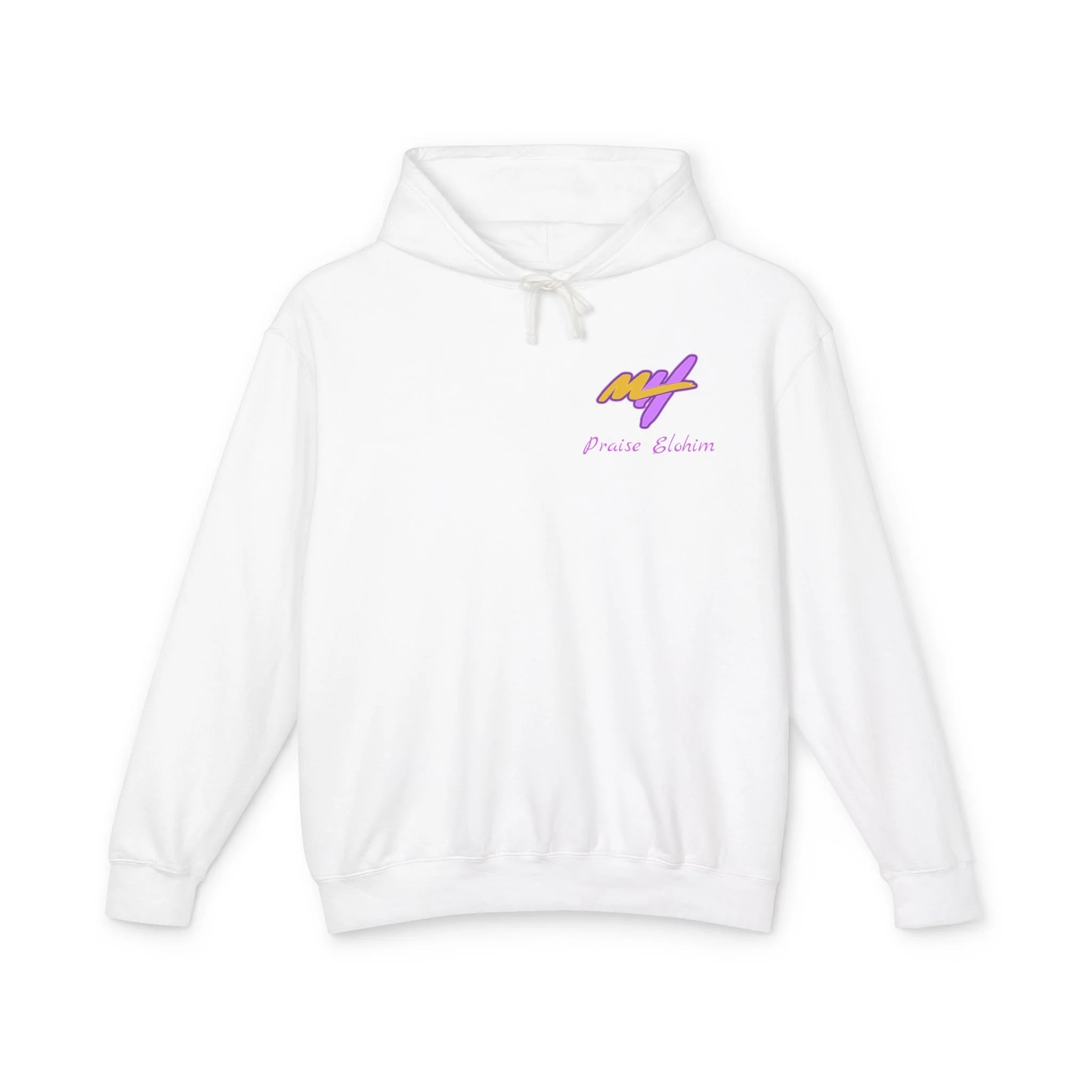 Mihole Hallel Retro MV Logo Hoodie — Lightweight White Pullover
