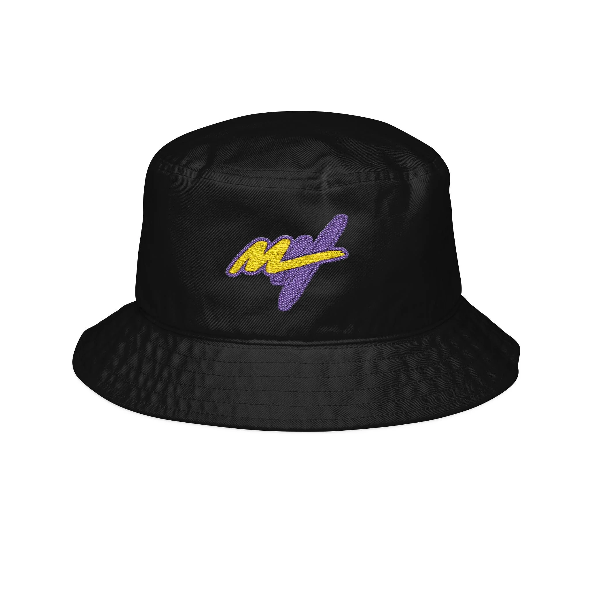 Bucket Hat — Retro Purple & Gold Script MH Logo Embroidered