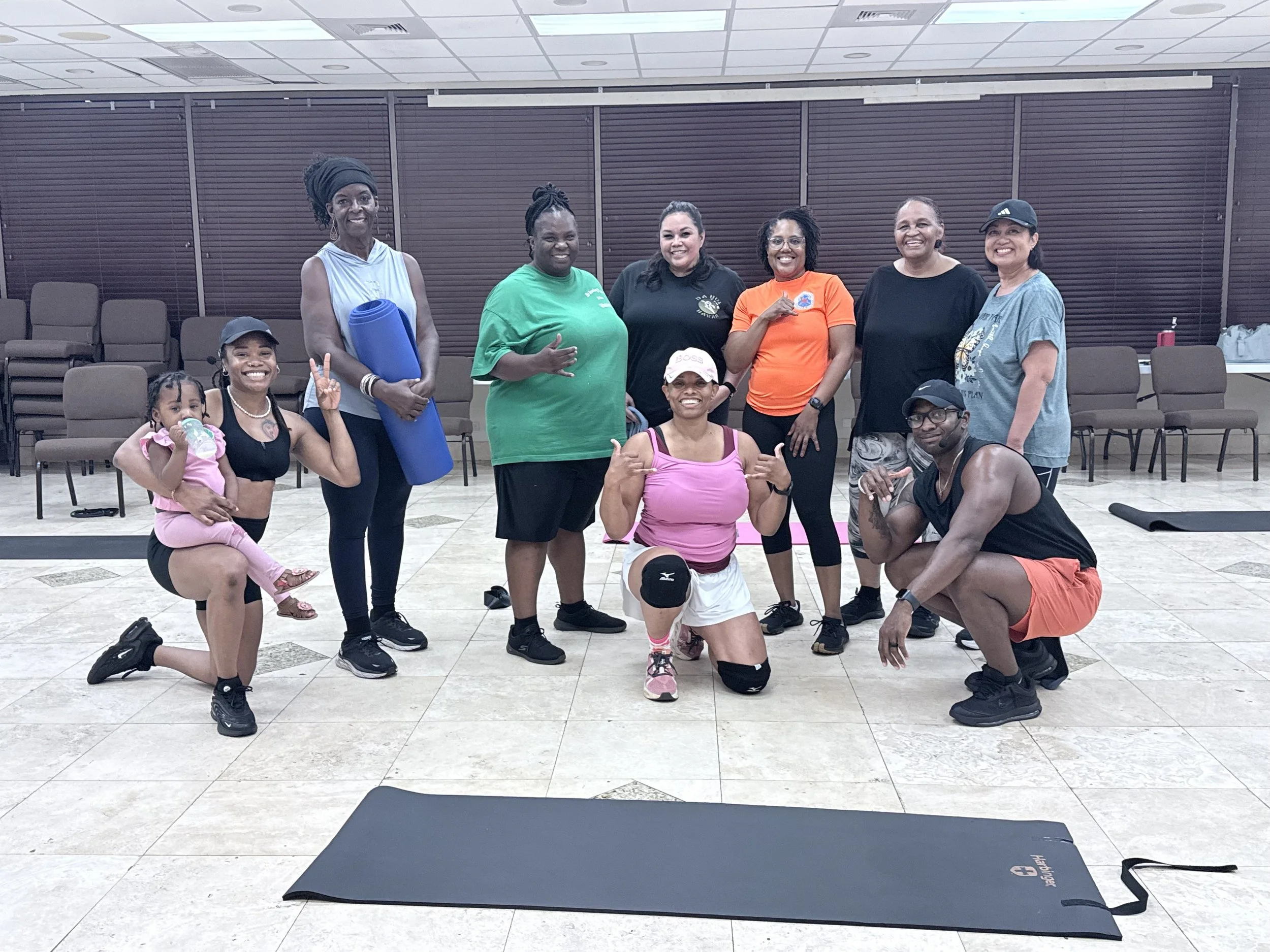 Group of people in fitness class