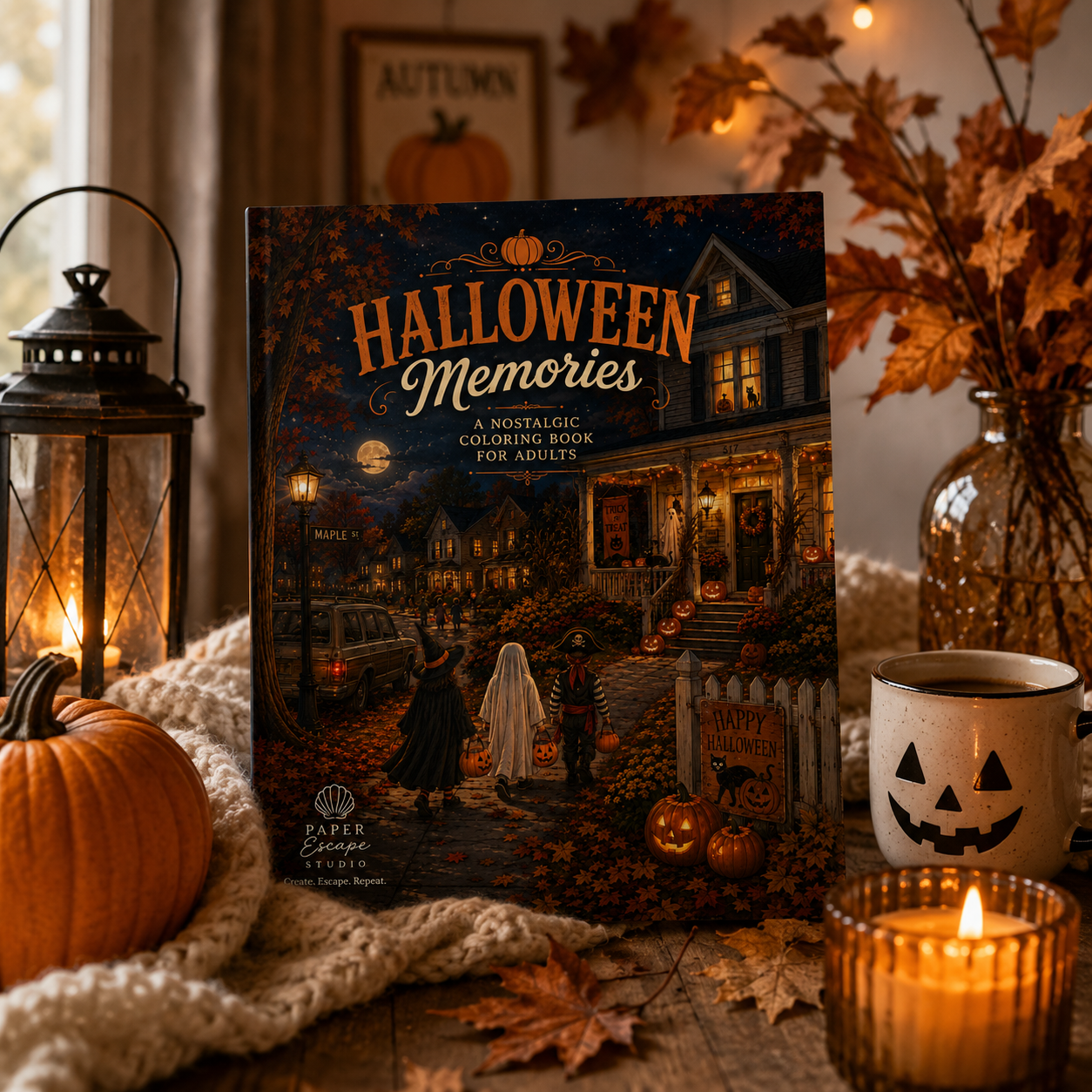 Halloween Memories Coloring Book for Adults