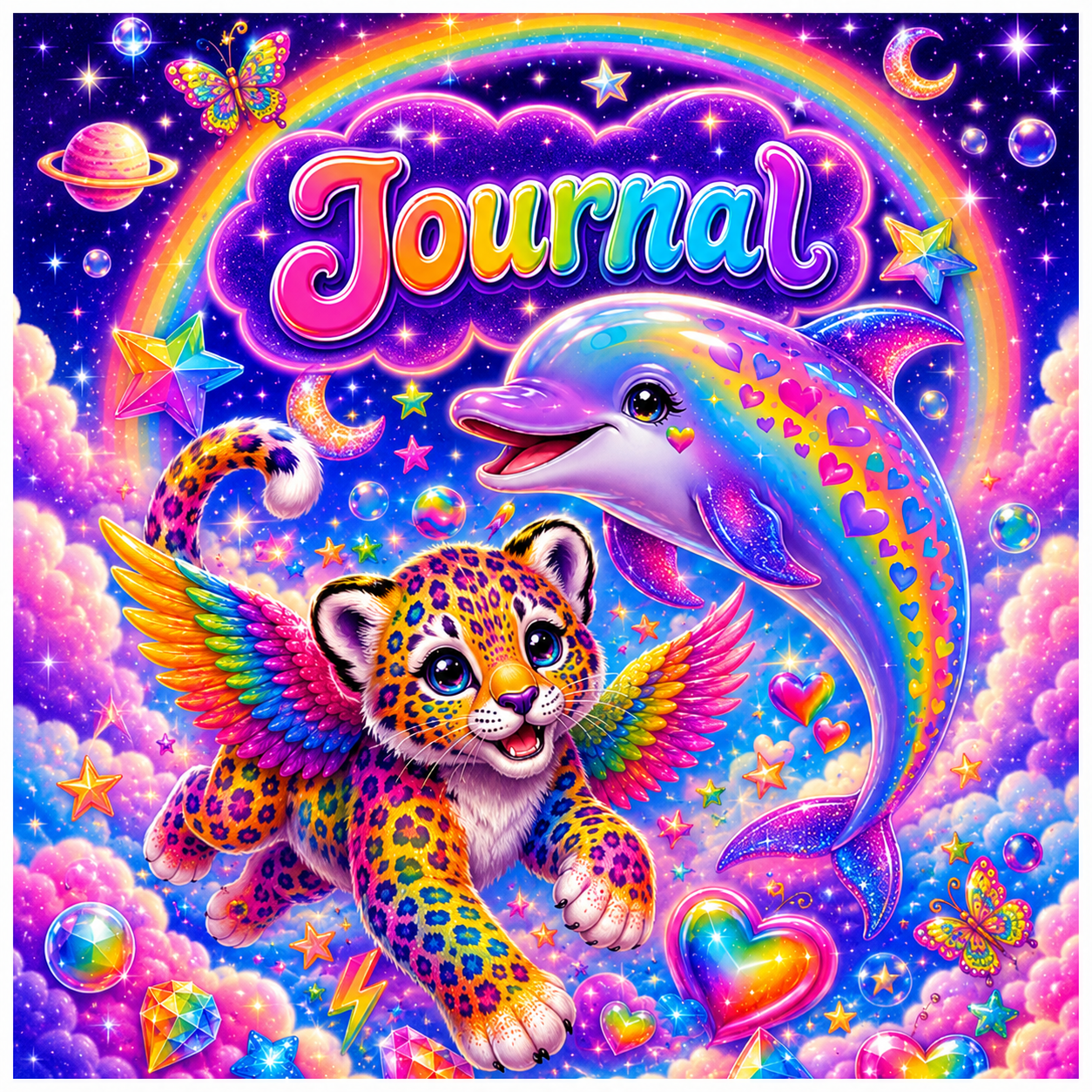 Neon Dreams: 90s Aesthetic Lined Journal