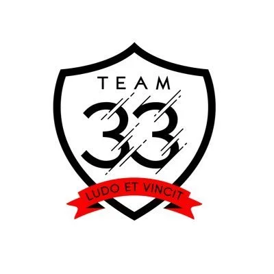 Team 33 shield logo featured in an RMG rebranding and social media growth project.