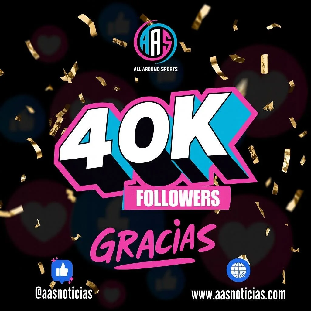 All Around Sports Noticias graphic celebrating a community of more than 40,000 Facebook followers.