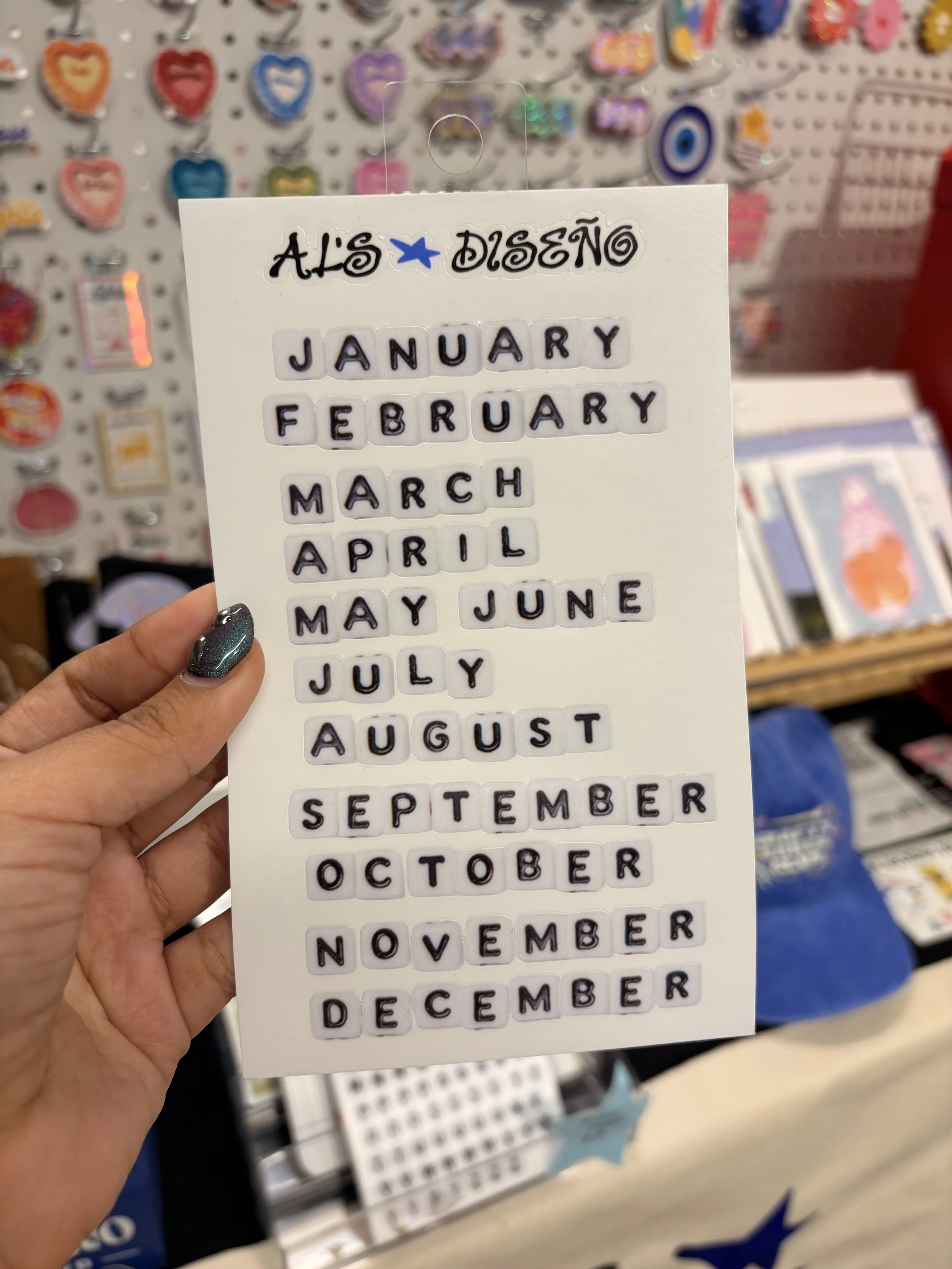 Month Letter Beads Sticker Sheets