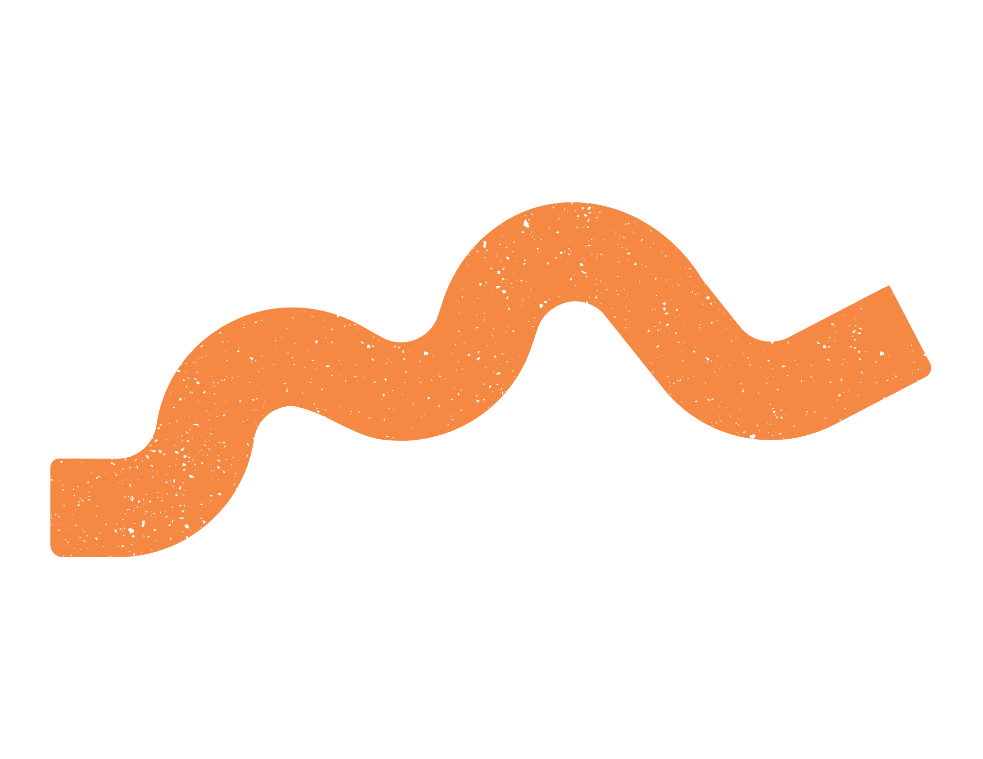 An orange zigzag arrow on a black background.