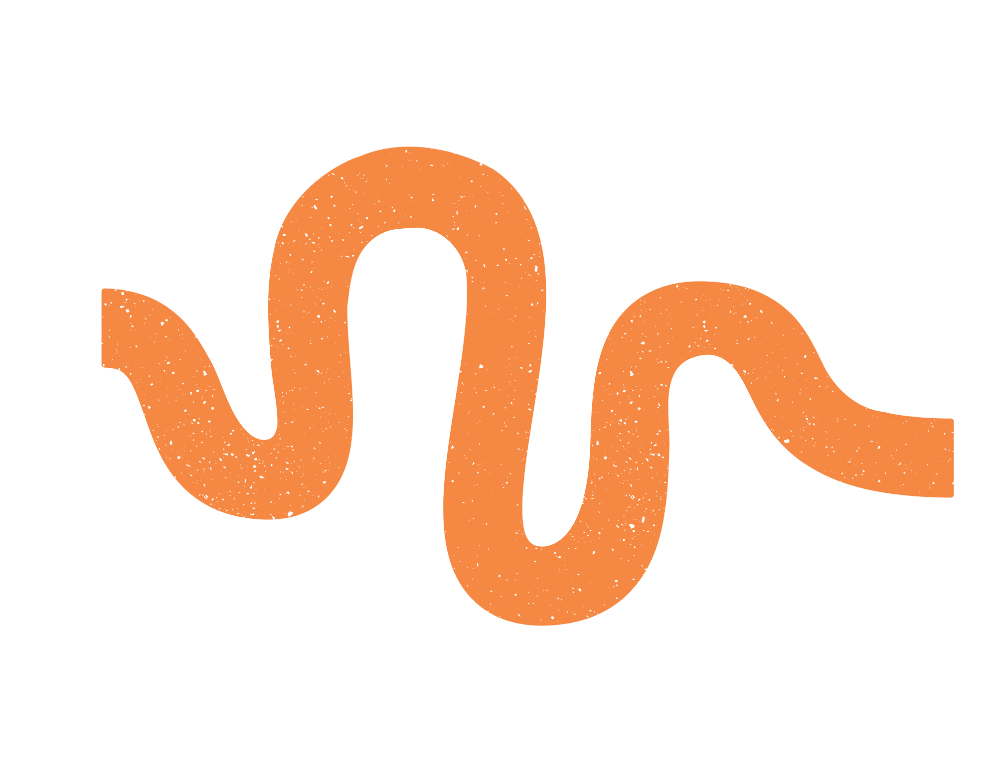 Close-up of vintage orange and black lettering with textured appearance.