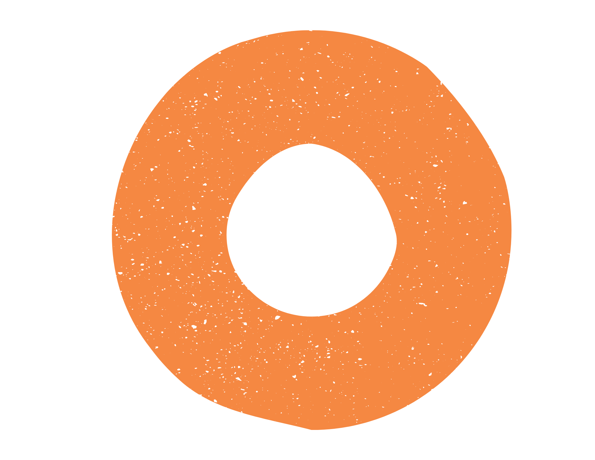 Orange football helmet with black and orange specks on black background.