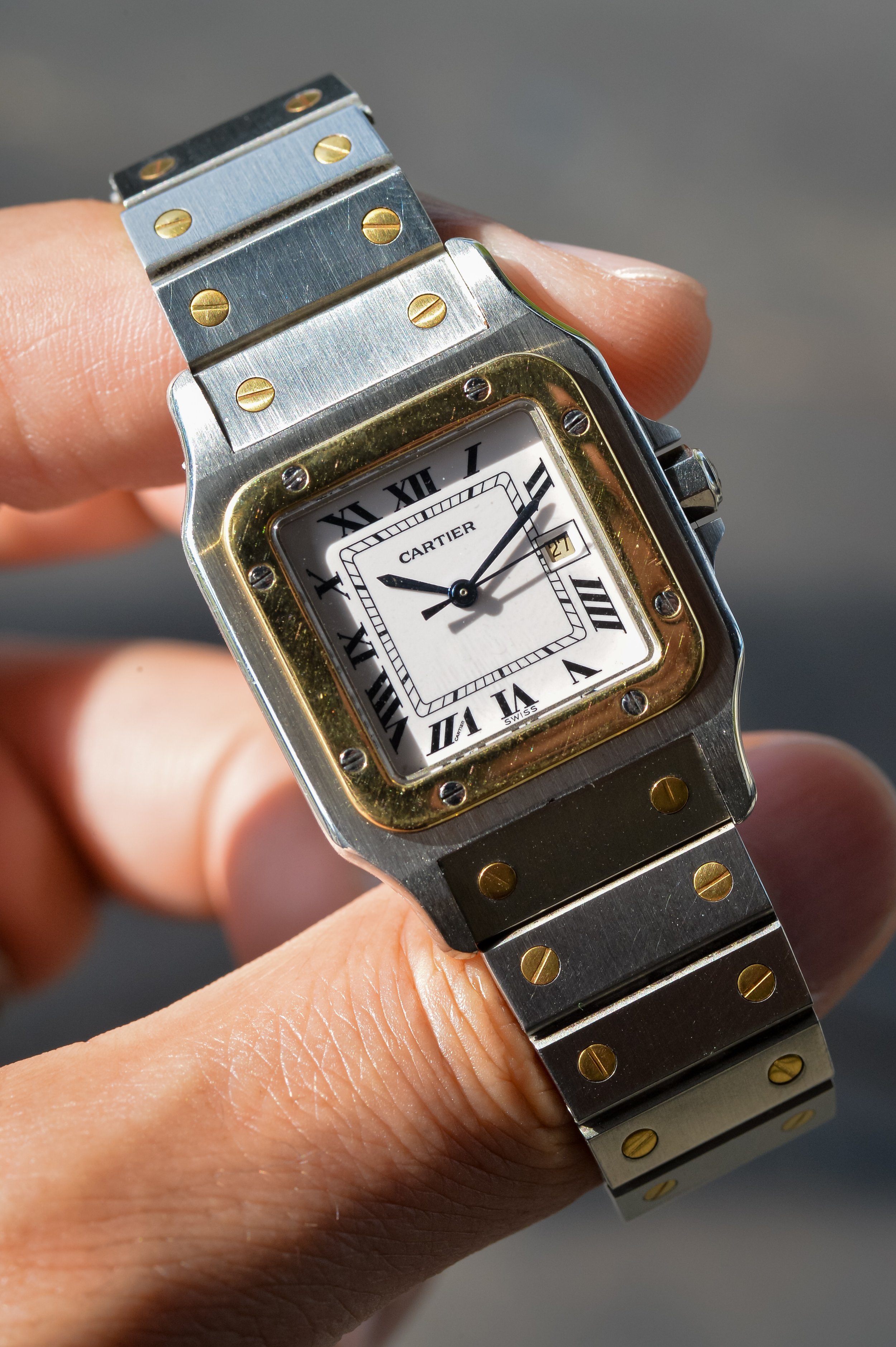 Vintage LM Cartier Santos Carree 2961 Automatic Excellent Condition