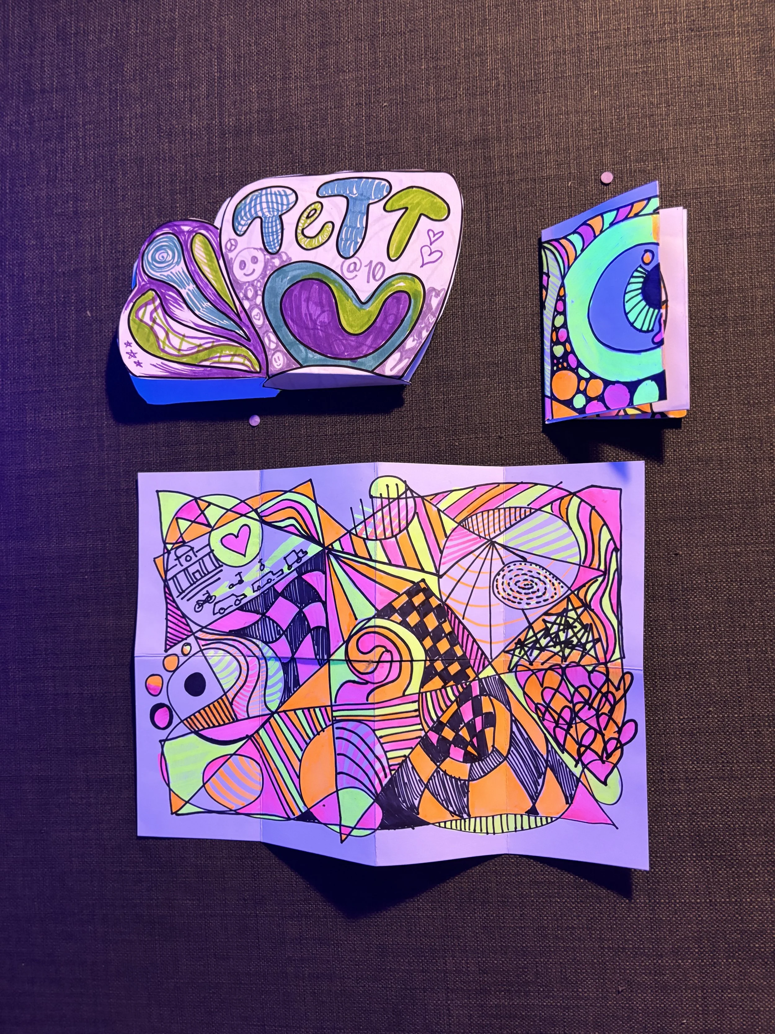 Tett @ 10 (Glow in the dark abstract zines, Tett Butterflies)