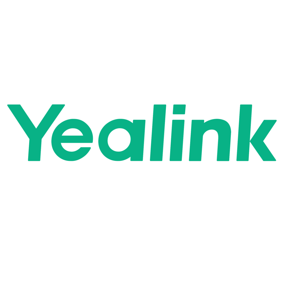 Logo with the word 'Yealink' in teal text on a white background.