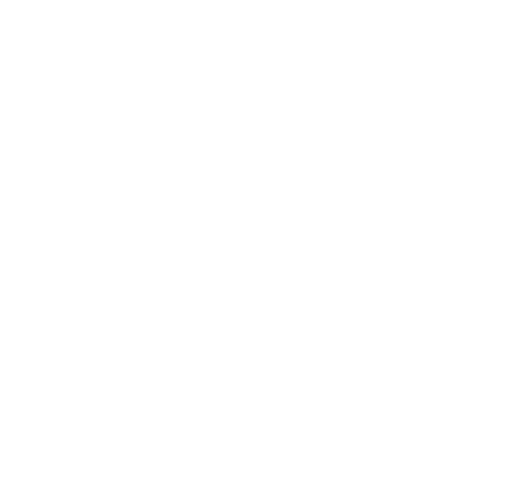 White outline of a handshake on a black background.