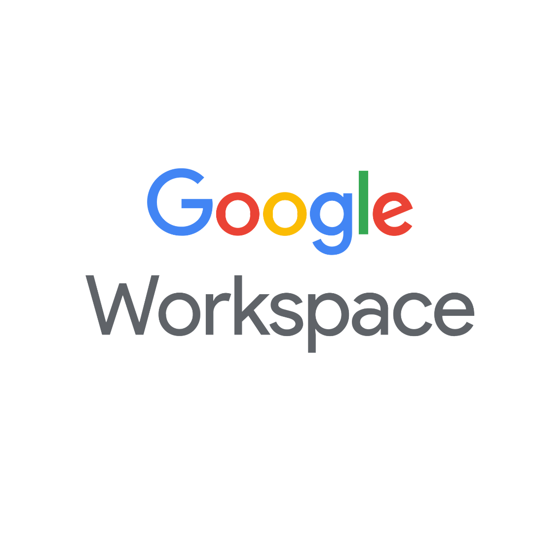 Google Workspace logo with colorful 'Google' text and gray 'Workspace' below on a white background.