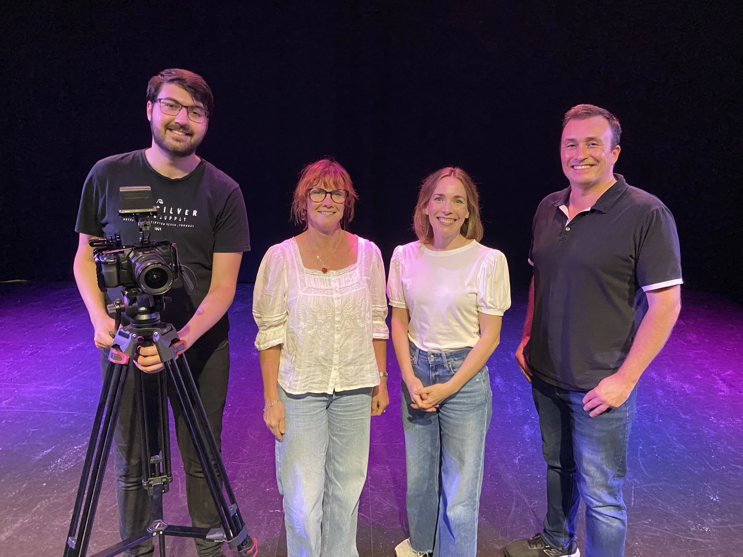 Michael Silva with Laura Main, a Farsight crew member and an Aberdeen Arts Centre team member.