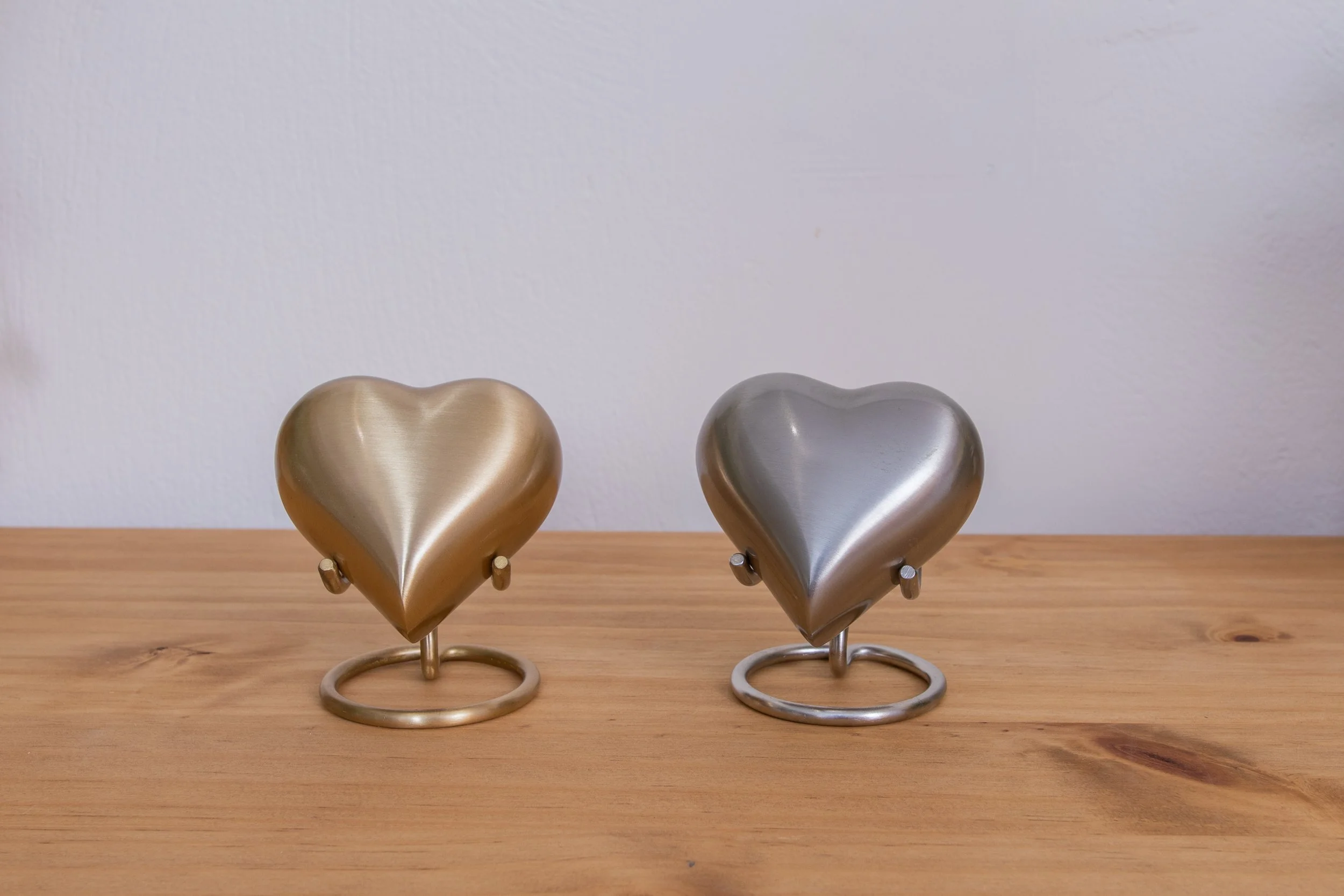 Brass ash heart keepsakes.