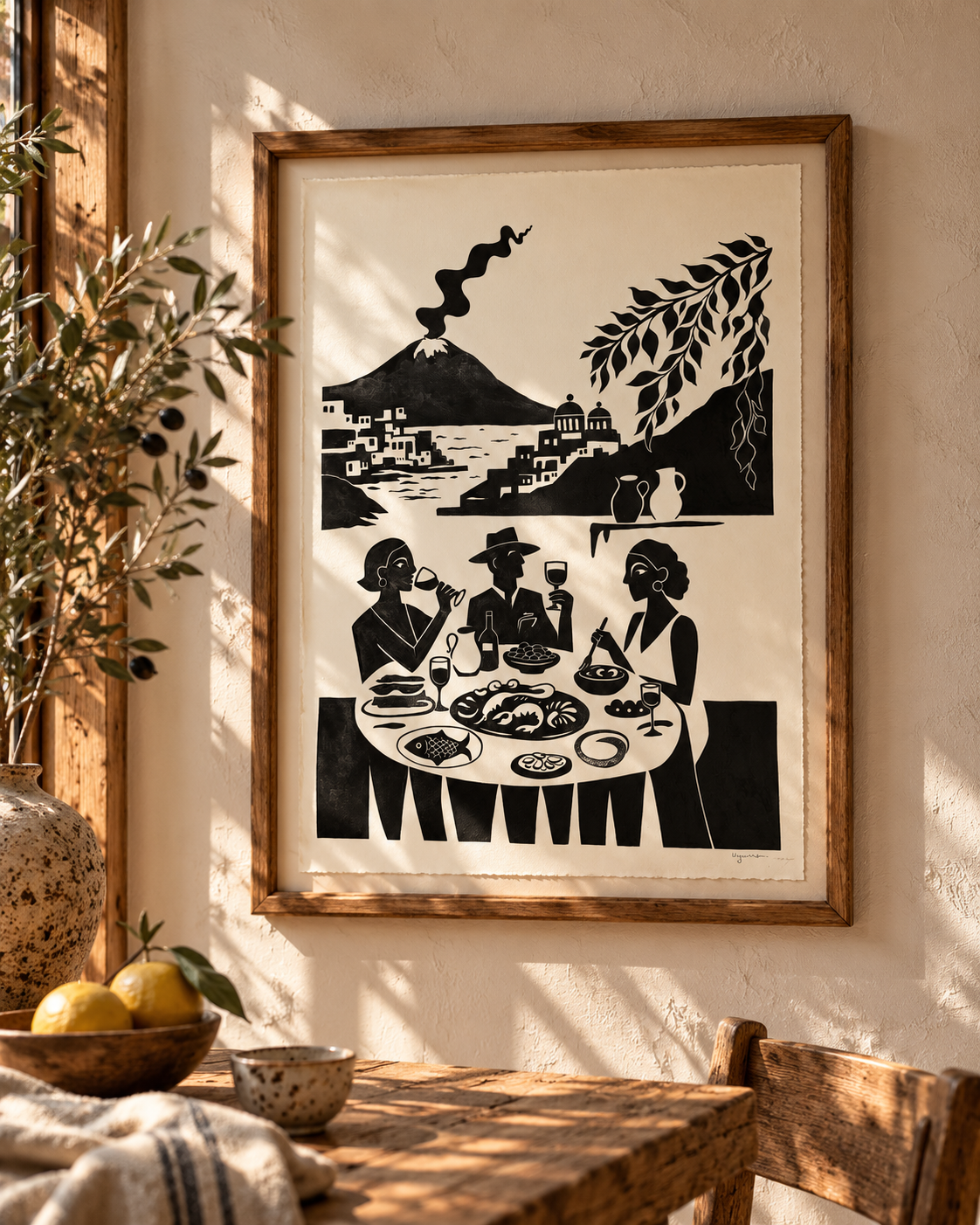 A Tavola 'at the table' | Original Ink Artwork