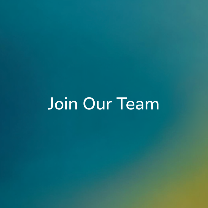 Gradients of blue and green with the white text "Join Our Team" in the center.
