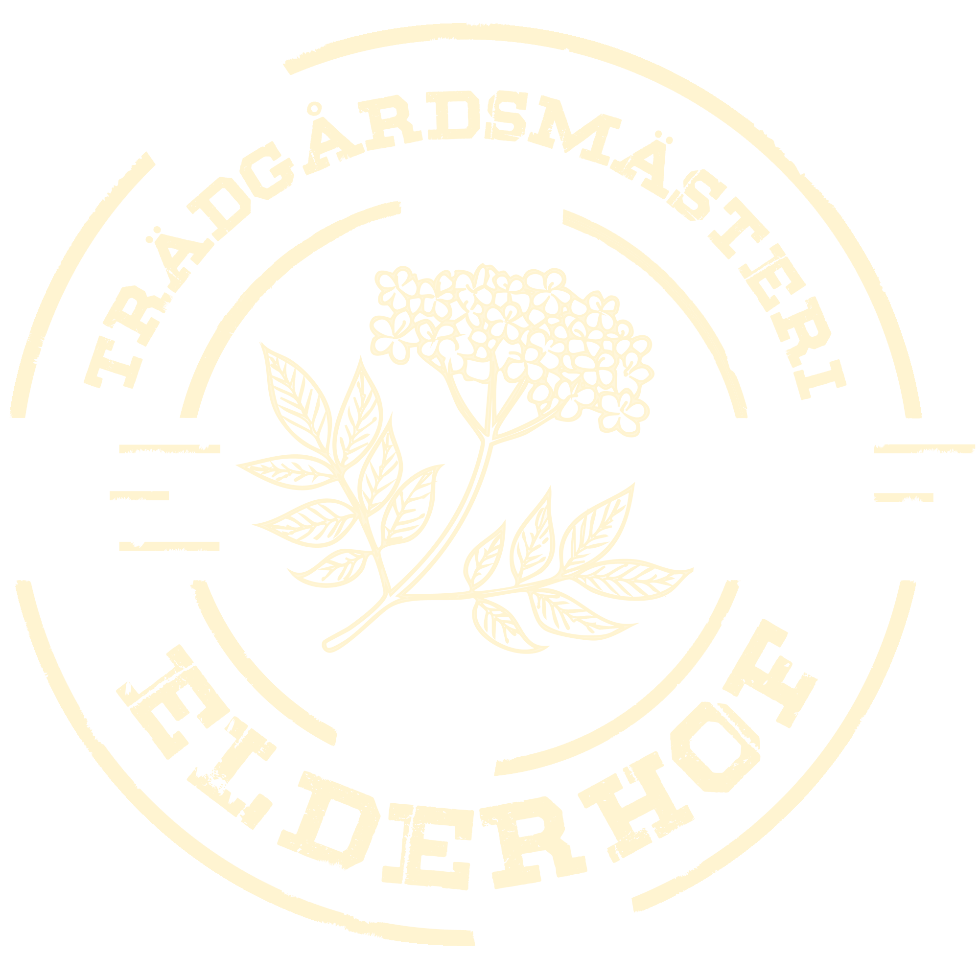Bild av en rund logga med texten 'TÄRDSAMÄSTERIET' och en blomma i mitten med blad.