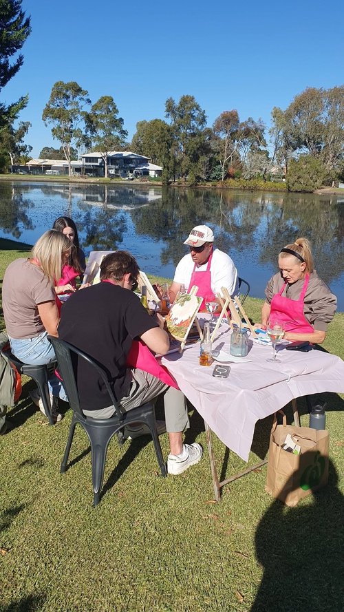 Paint & Play outdoor painting session by the river