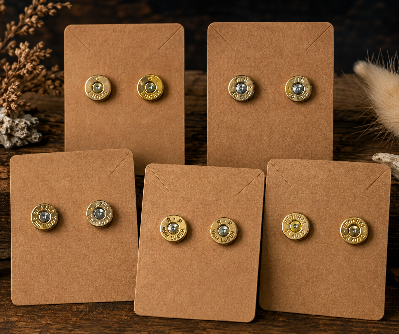 9mm bullet stud earrings